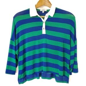 Twine & String Green Blue Cropped
Polo Shirt NWT